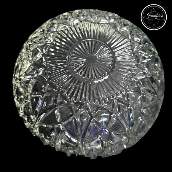Pasari Indonesia Vintage Pretzel Clear Pressed Glass Serving Bowl - Picture 5 of 10